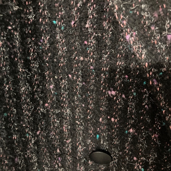 VINTAGE 80s Coat NEW YORK GIRL Size 16 Subtle Pink & Teal w/ Leather Trim Union - Picture 2 of 8